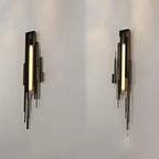 Wall Sconce | Sculptural Iron Gold Finish | Integrated LED & Frosted Shade