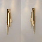Wall Sconce | Sculptural Iron Gold Finish | Integrated LED & Frosted Shade