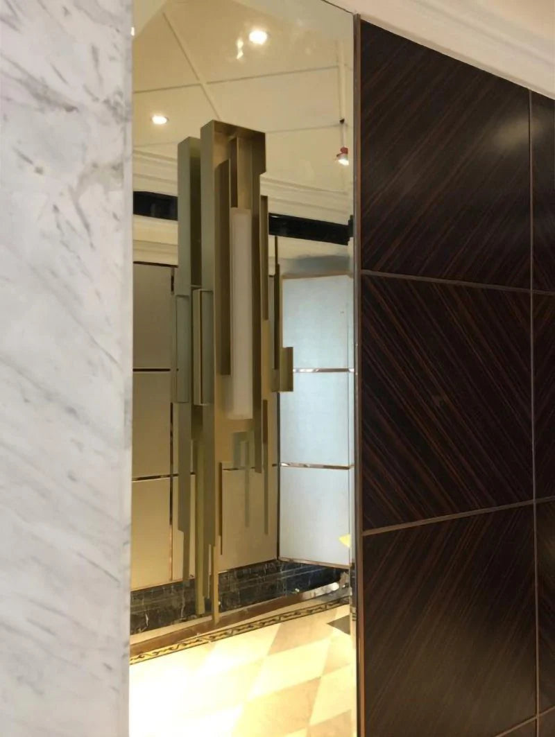 Wall Sconce | Sculptural Iron Gold Finish | Integrated LED & Frosted Shade
