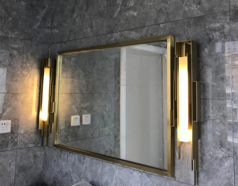 Wall Sconce | Sculptural Iron Gold Finish | Integrated LED & Frosted Shade