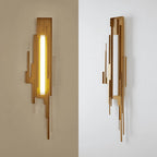 Wall Sconce | Sculptural Iron Gold Finish | Integrated LED & Frosted Shade
