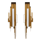 Wall Sconce | Sculptural Iron Gold Finish | Integrated LED & Frosted Shade