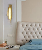 Wall Sconce | Sculptural Iron Gold Finish | Integrated LED & Frosted Shade