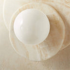 Wall Sconce | Stone Body & Glass Shade