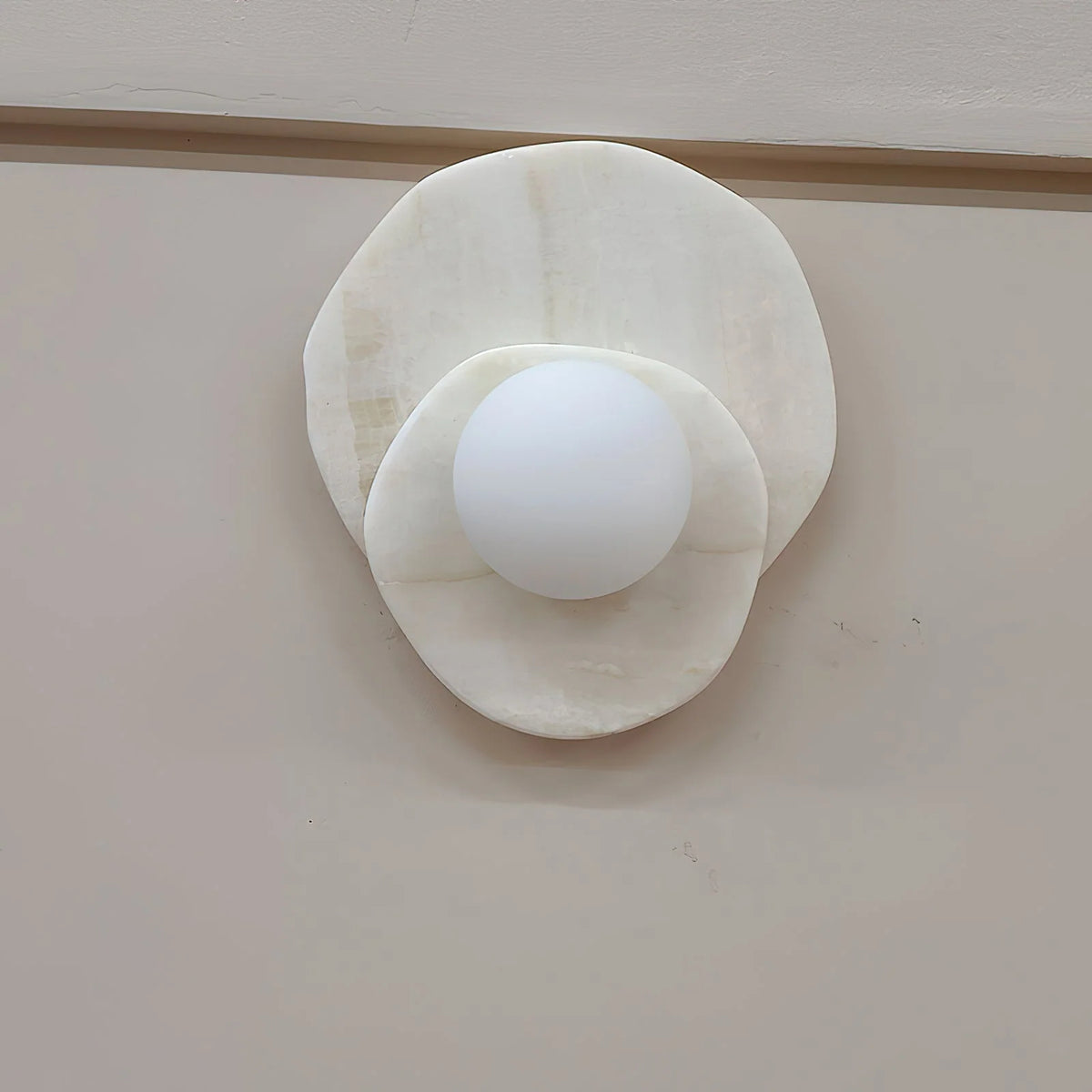 Wall Sconce | Stone Body & Glass Shade