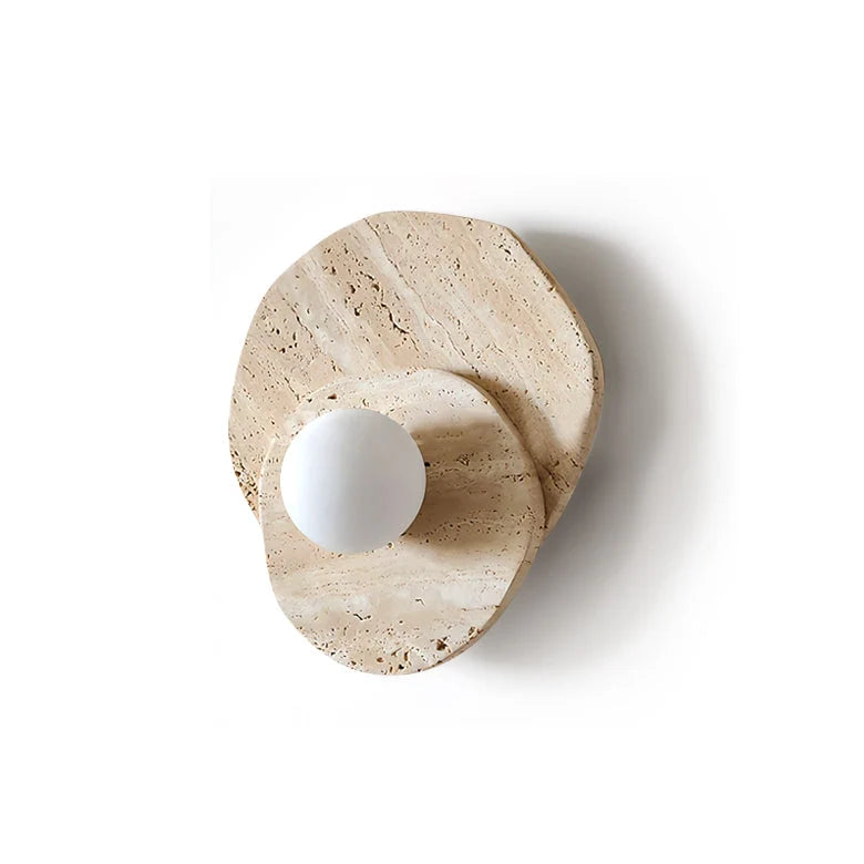 Wall Sconce | Stone Body & Glass Shade