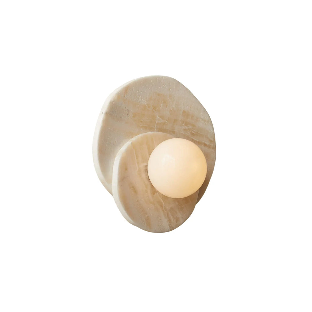 Wall Sconce | Stone Body & Glass Shade