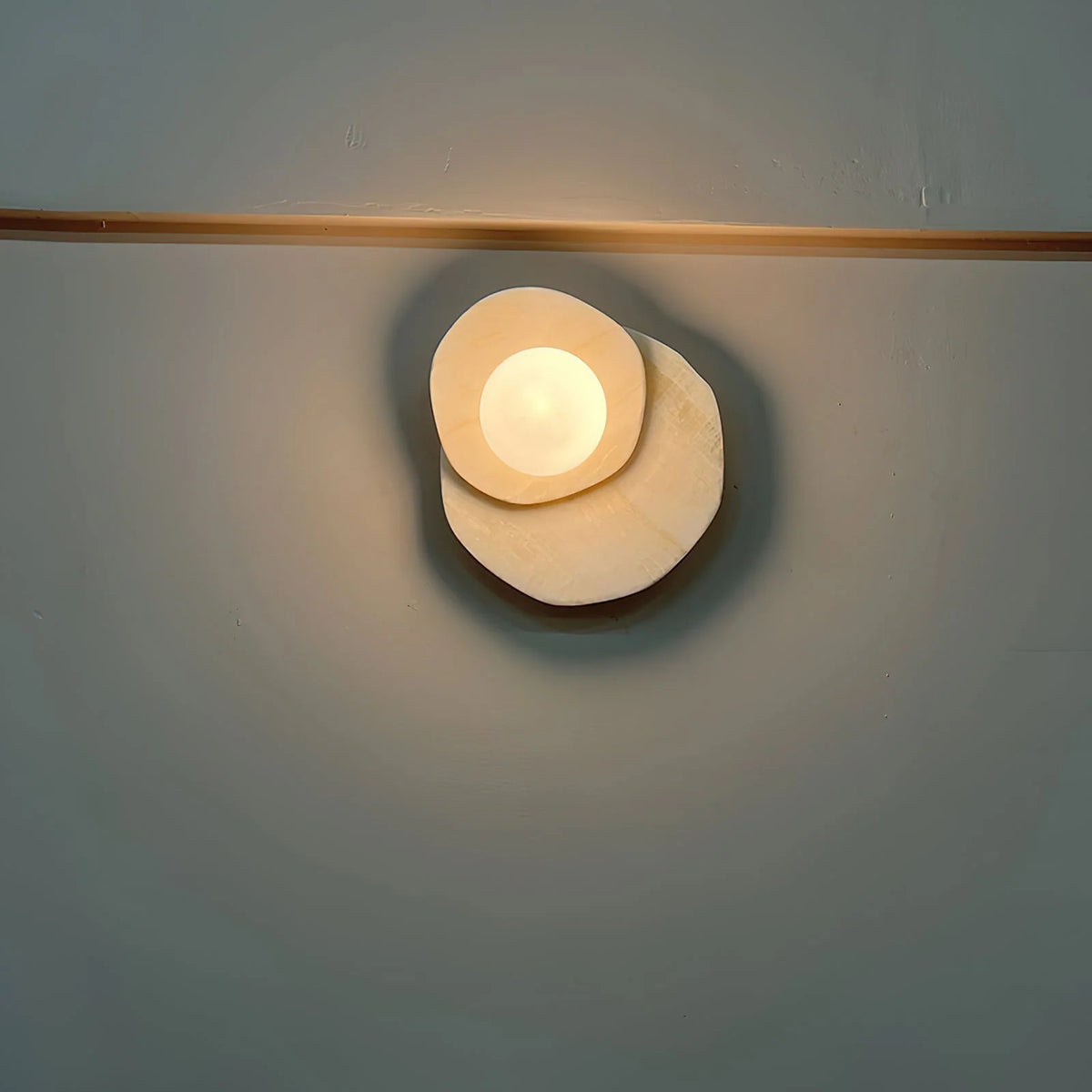 Wall Sconce | Stone Body & Glass Shade