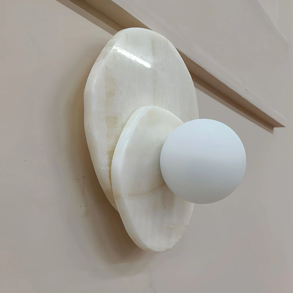 Wall Sconce | Stone Body & Glass Shade
