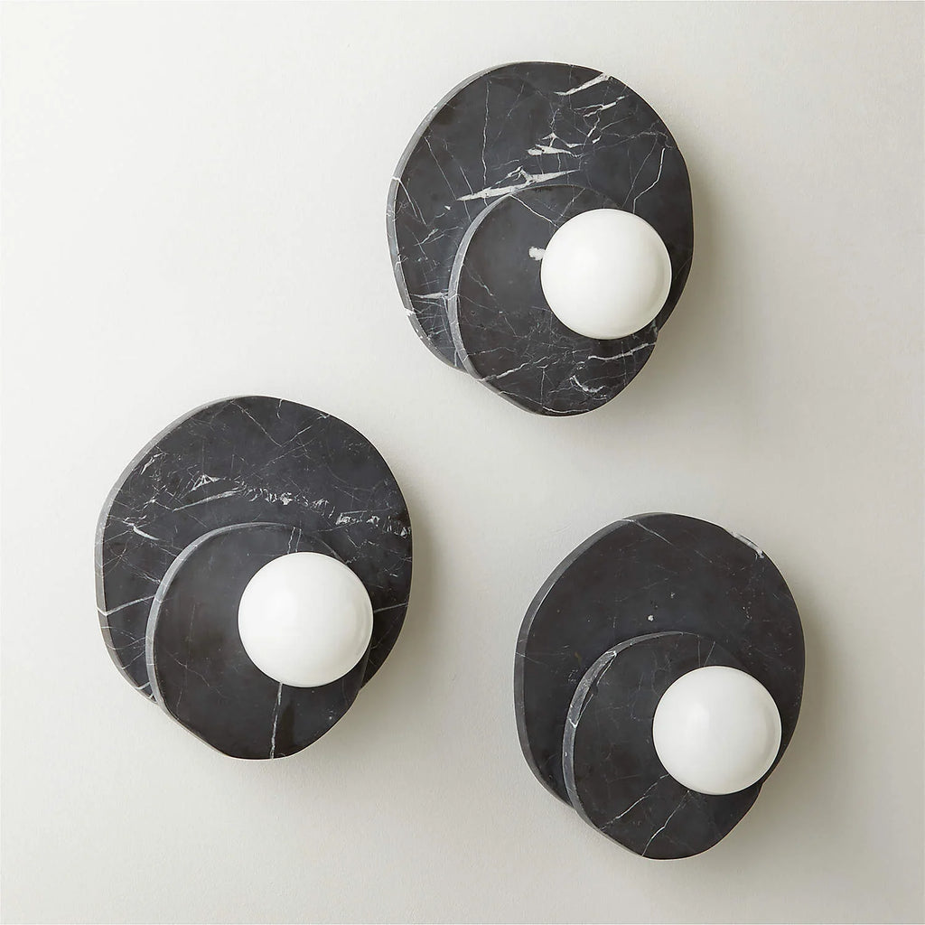 Wall Sconce | Stone Body & Glass Shade