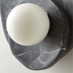 Wall Sconce | Stone Body & Glass Shade