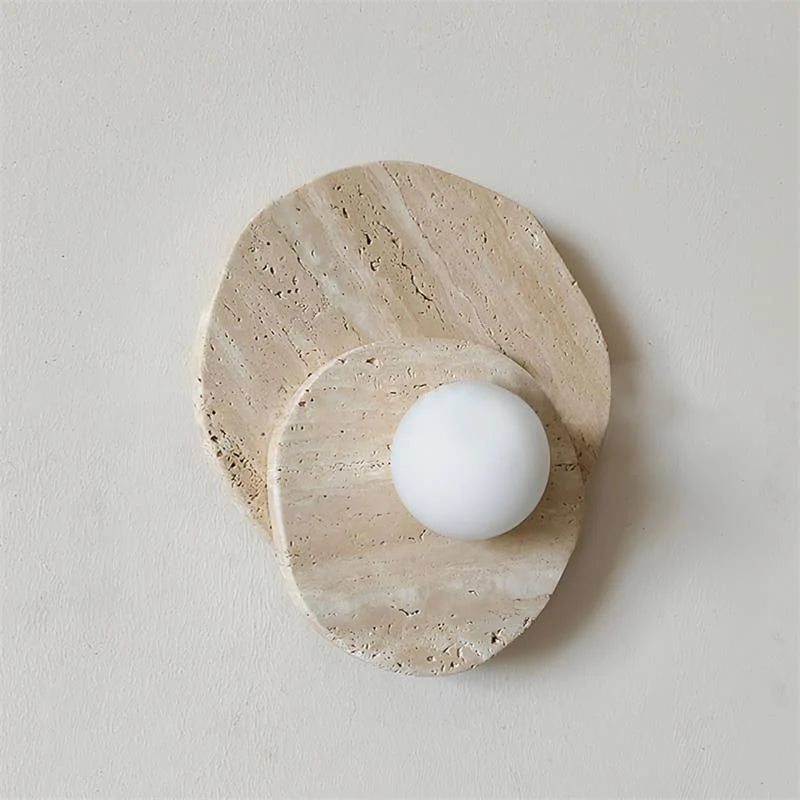 Wall Sconce | Stone Body & Glass Shade
