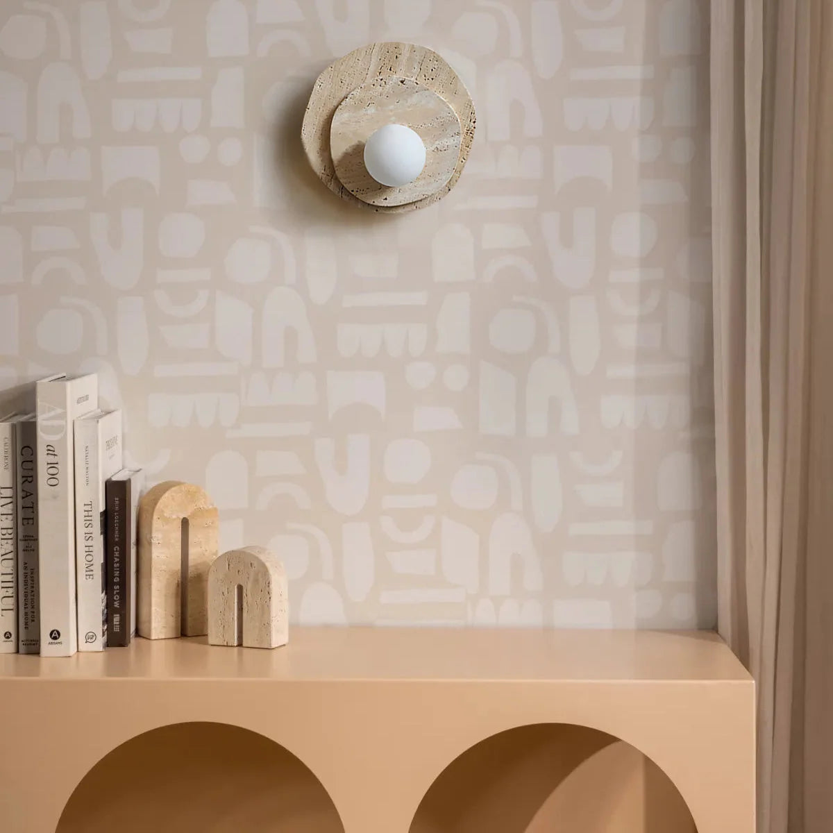 Wall Sconce | Stone Body & Glass Shade