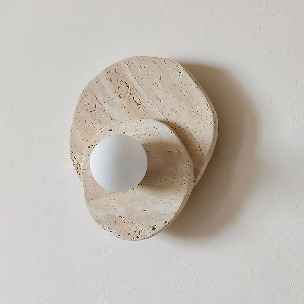 Wall Sconce | Stone Body & Glass Shade