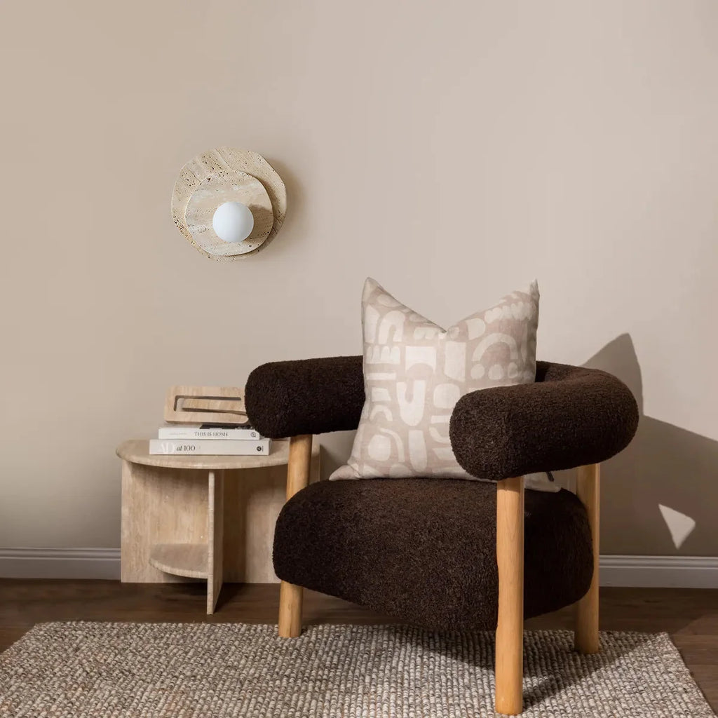 Wall Sconce | Stone Body & Glass Shade