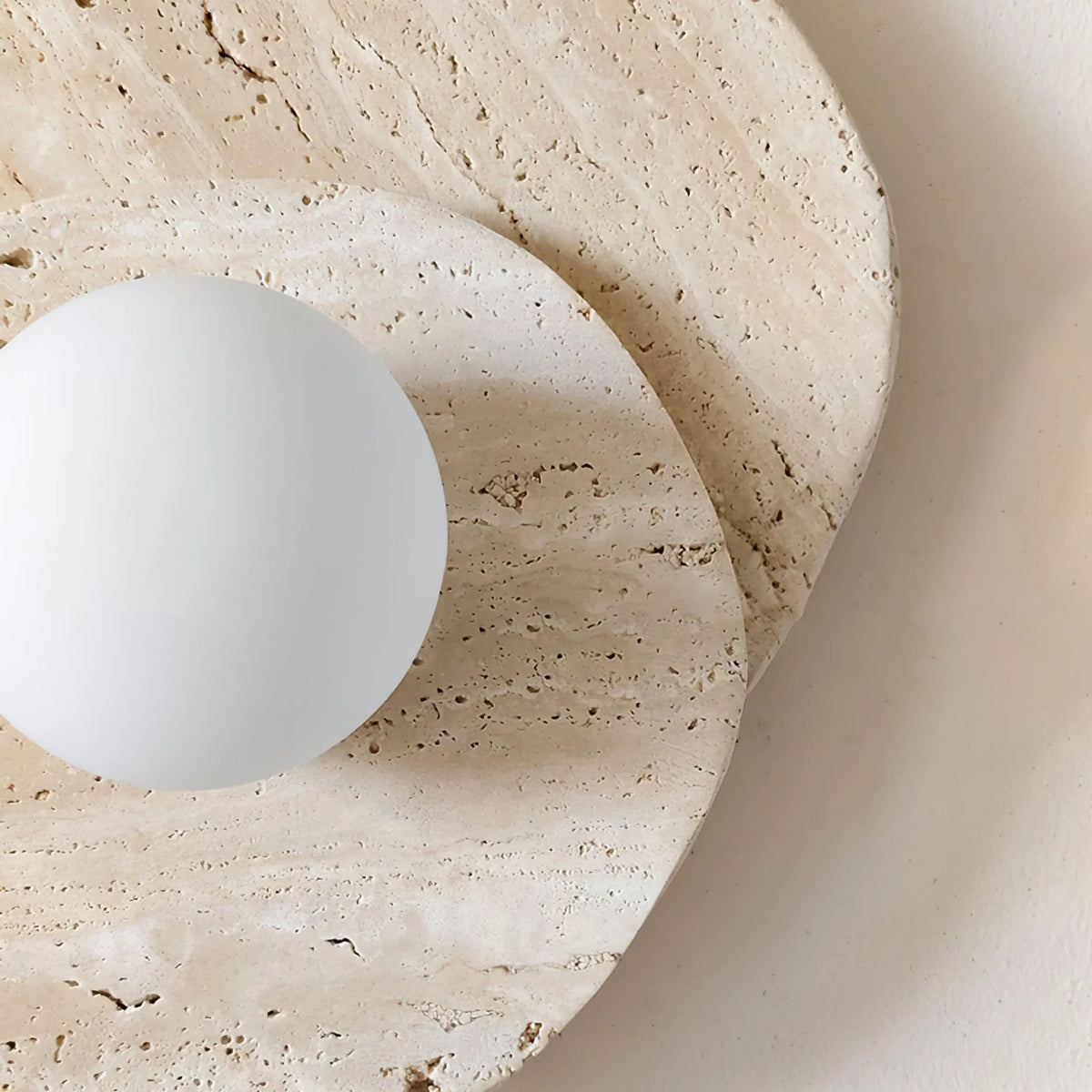 Wall Sconce | Stone Body & Glass Shade
