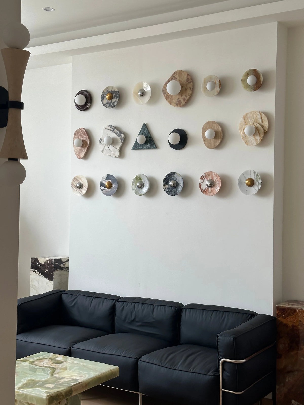 Wall Sconce | Stone Body & Glass Shade