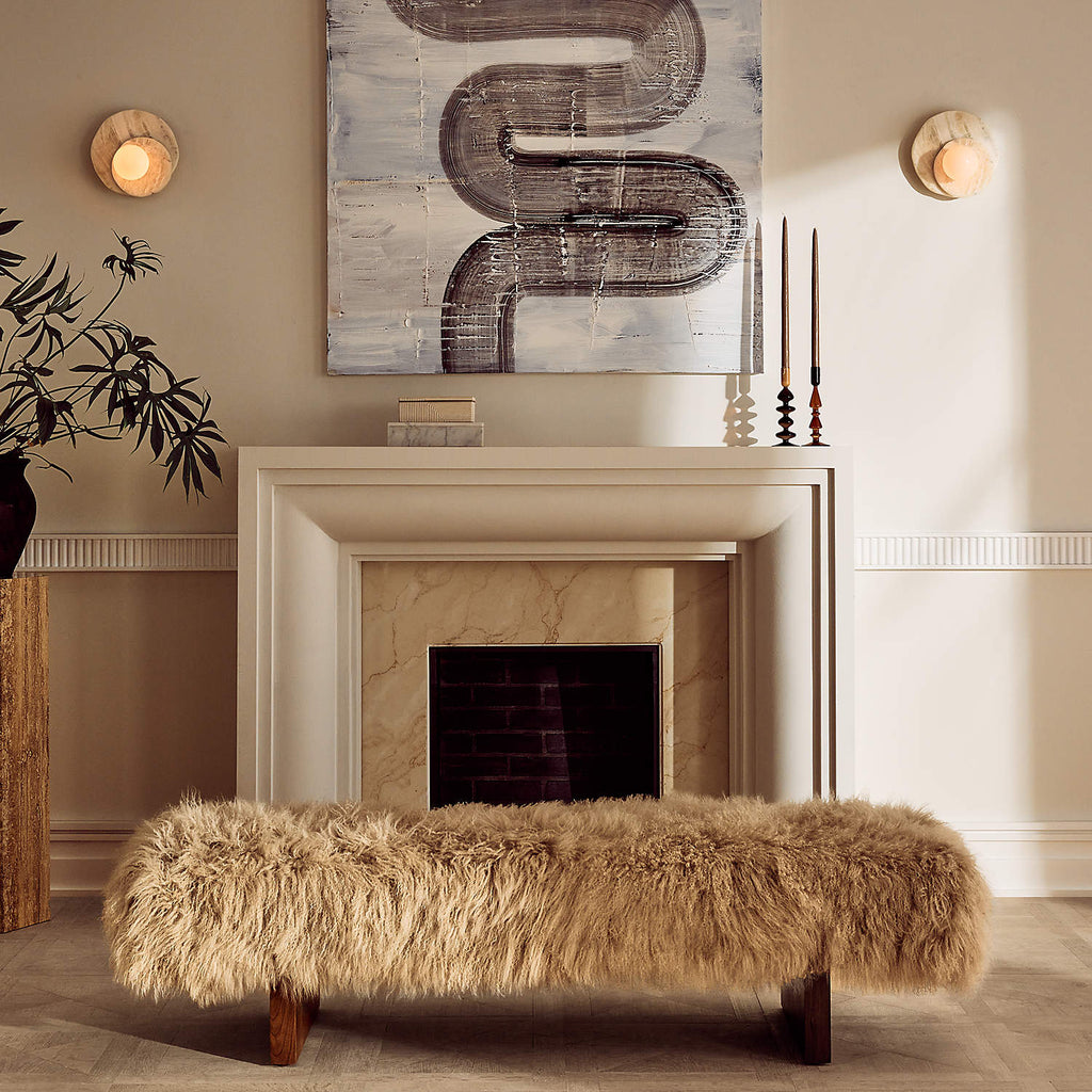 Wall Sconce | Stone Body & Glass Shade