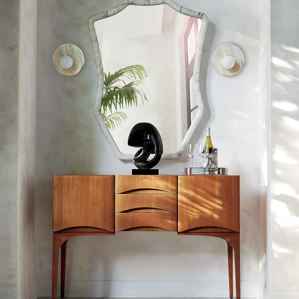 Wall Sconce | Stone Body & Glass Shade