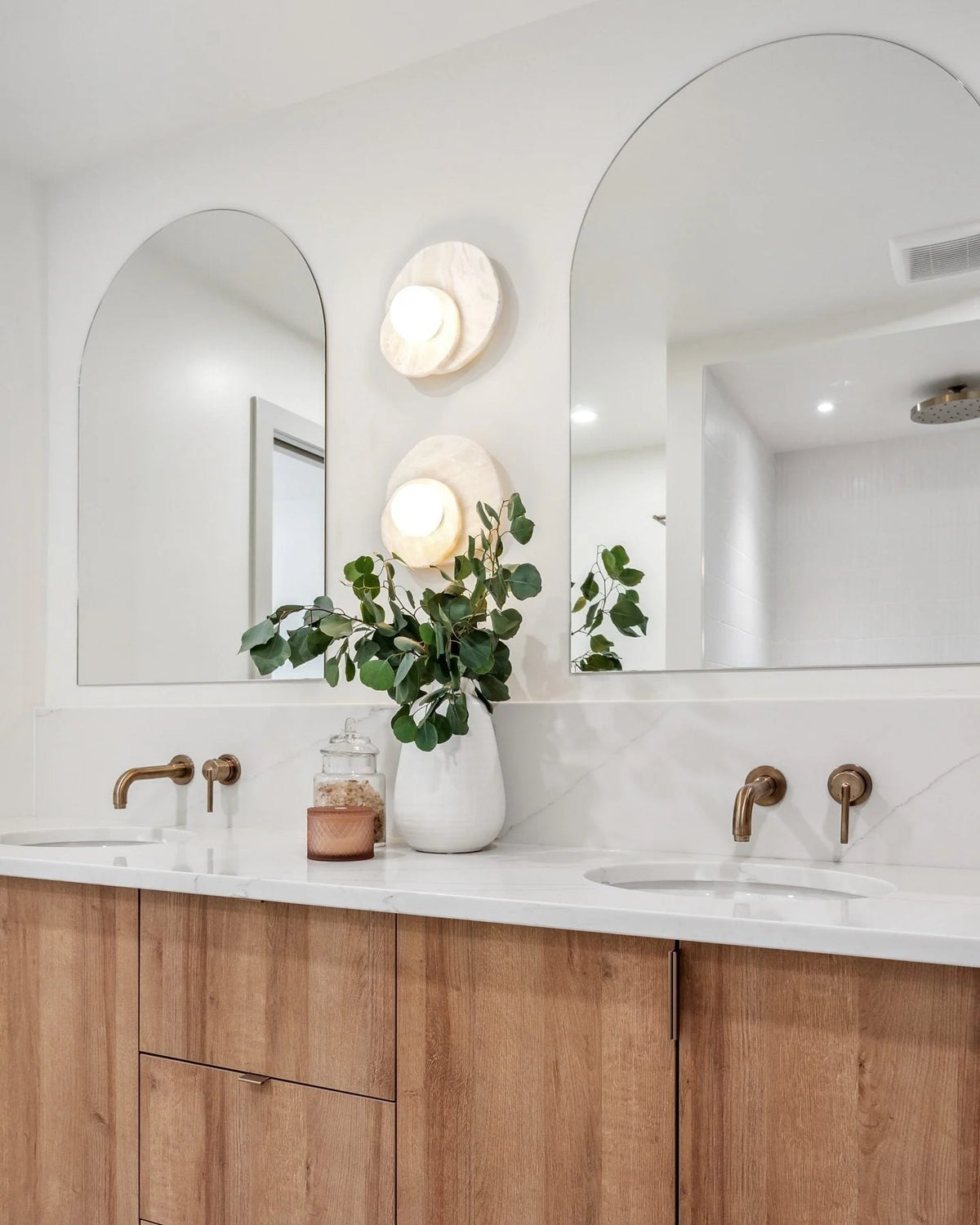 Wall Sconce | Stone Body & Glass Shade