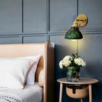 Wall Sconce | Vintage Green Glass & Antique Gold