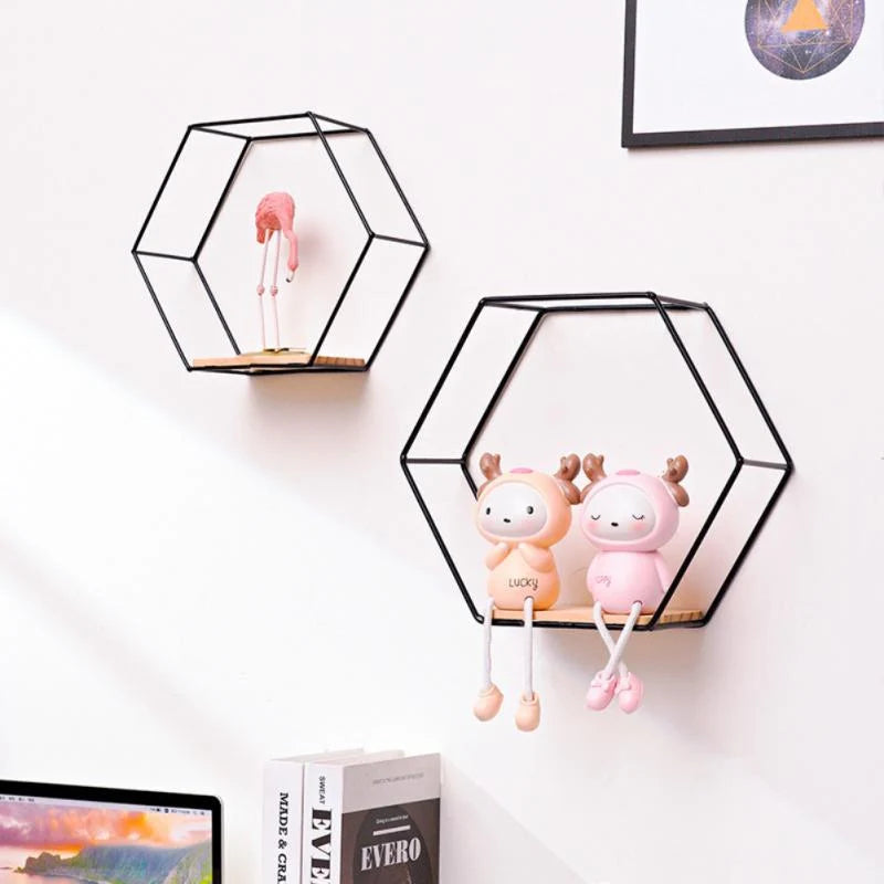 Wall Shelf | Hexagonal Geometric & Easy-To-Mount