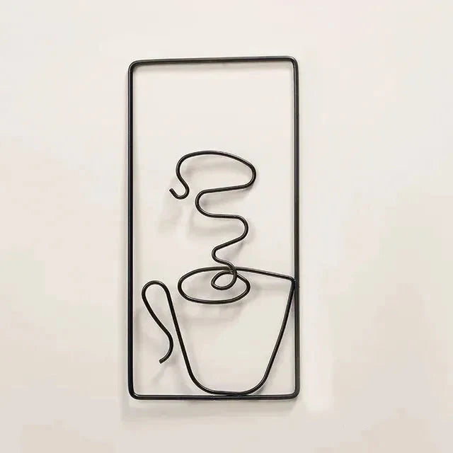 Wandkunst | Metall-Kaffeetassendesign | Innen- & Außenbereich