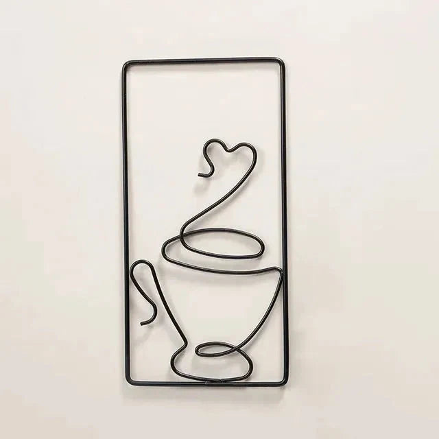 Wandkunst | Metall-Kaffeetassendesign | Innen- & Außenbereich