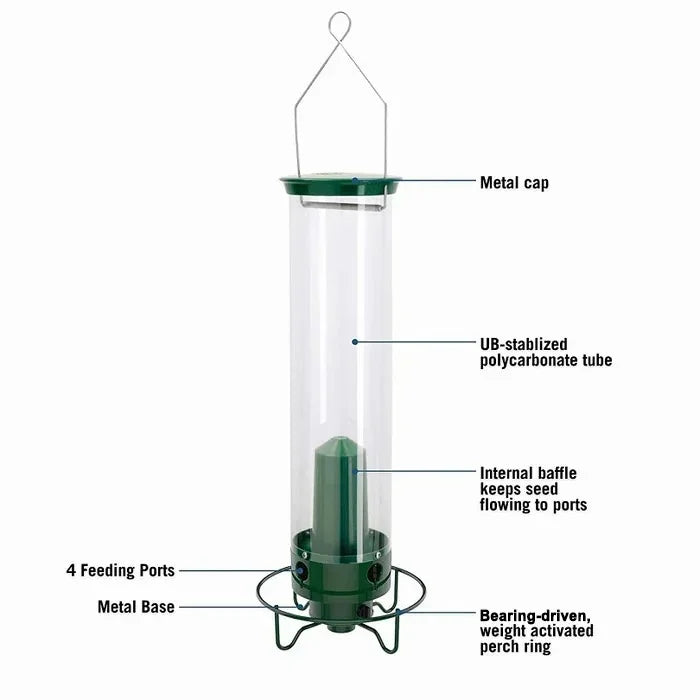 Wild Bird Feeder | Weight-Activated Squirrel-Proof Perch | 5 lb Capacity