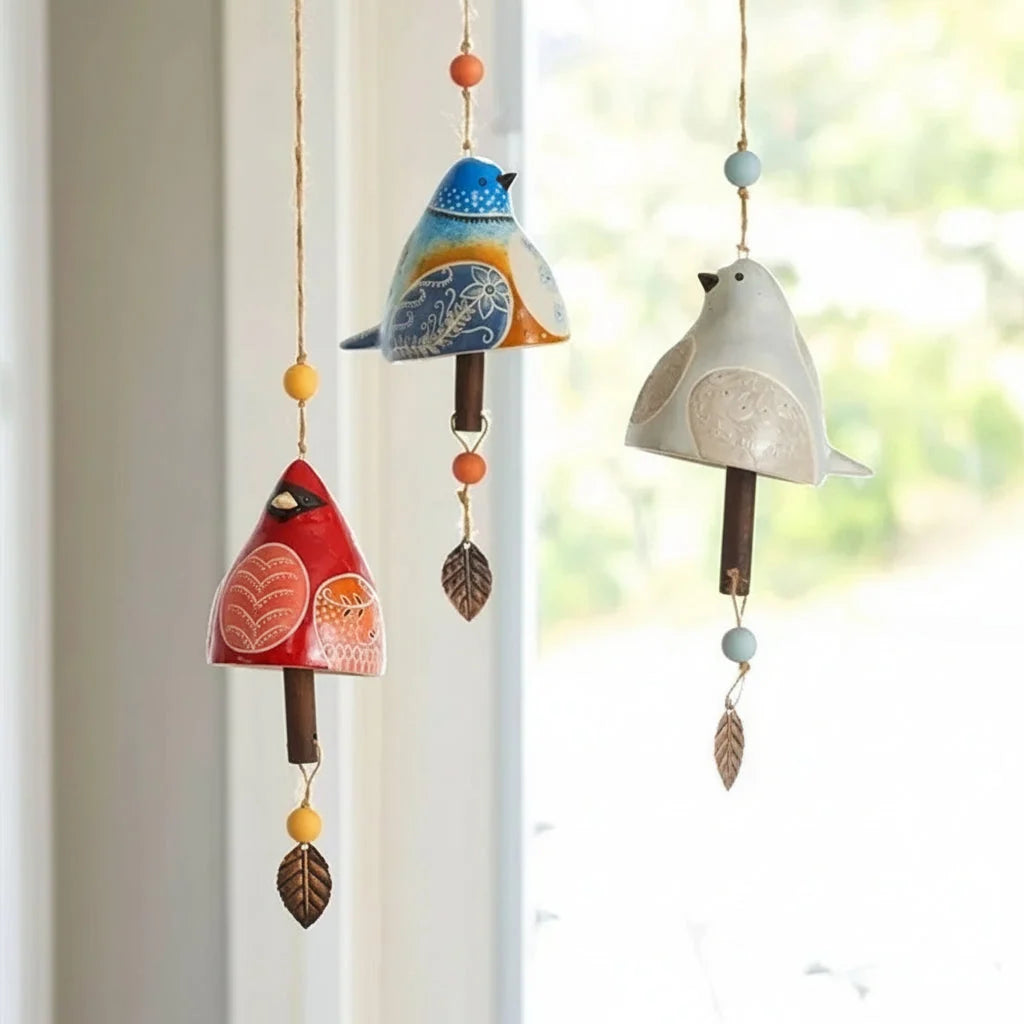 Wind Chime | Resin Bird Design & Soothing Tones | Outdoor Decor