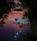 Wind Chime | Solar-Powered Color-Changing Paw Prints