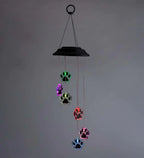 Wind Chime | Solar-Powered Color-Changing Paw Prints