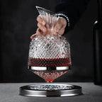 Wine Decanter | Lead-Free Crystal & Rotating Base | 1.5 L