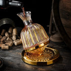 Wine Decanter | Lead-Free Crystal & Rotating Base | 1.5 L