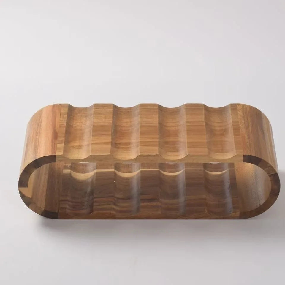 Wine Rack | Solid Wood Curved Design | 6 or 8 Bottle Capacity