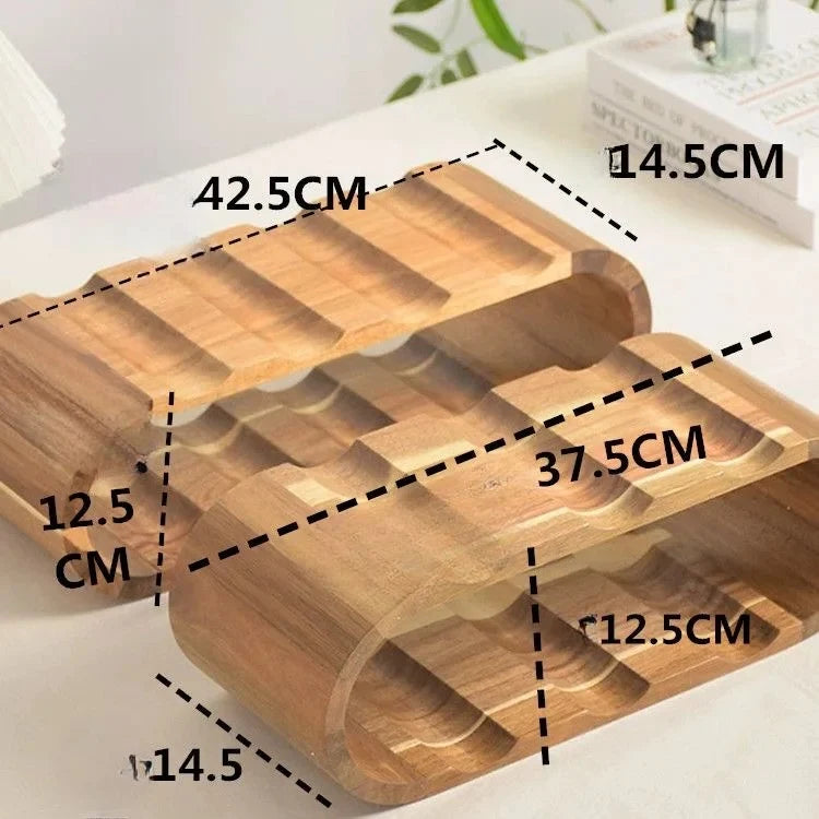 Wine Rack | Solid Wood Curved Design | 6 or 8 Bottle Capacity