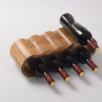 Wine Rack | Solid Wood Curved Design | 6 or 8 Bottle Capacity