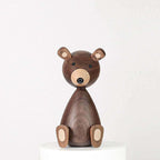 Wooden Bear Ornaments | Danish-Designed Walnut & Beech | Set of 2