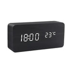 Wooden LED Clock | Voice-Activated & Adjustable Brightness | Alarm Function
