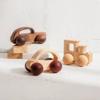 Wooden Vehicle Set | Solid Wood & Non-Toxic Paint | 3-Piece Set