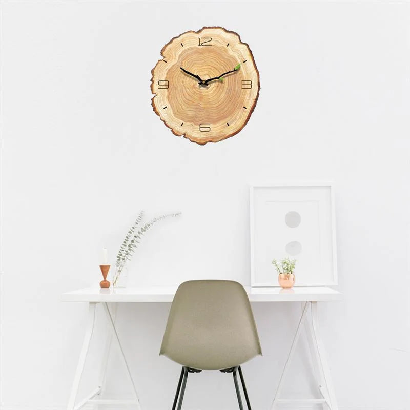 Wooden Wall Clock | Tree Ring Design & Silent Movement | 30 cm