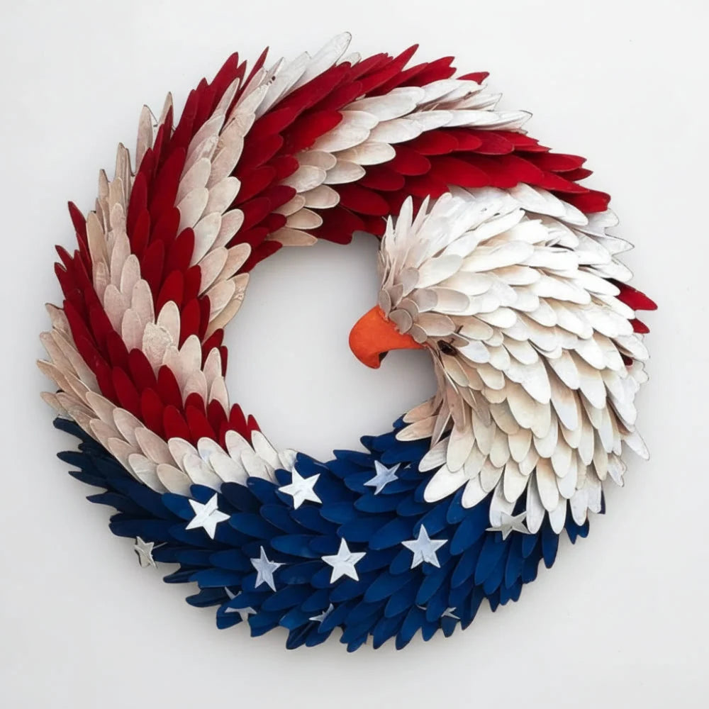 Wreath | Handcrafted 3D Eagle & Weather-Resistant | Tribute for Veterans