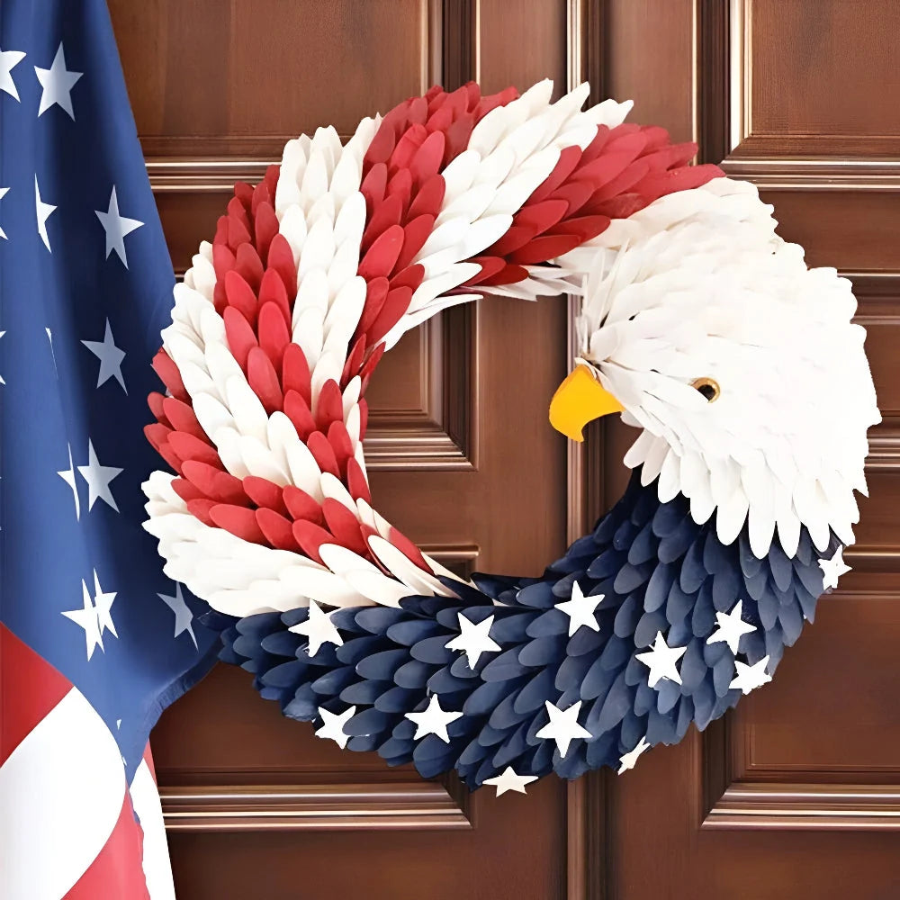Wreath | Handcrafted 3D Eagle & Weather-Resistant | Tribute for Veterans